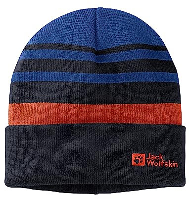 Jack Wolfskin Unisex Kinder Stripy Knit K Beanie-Mütze, Nordic Sky, S