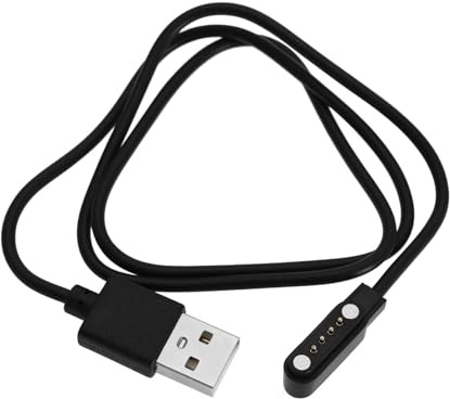 ECSiNG Cavo USB a 4 pin magnetico USB per smartwatch smartwatch smartwatch fitness tracker distanza cavo contatto pin 7,62 mm lunghezza 60 cm nero