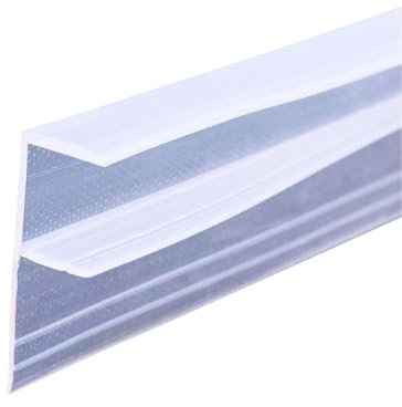 Cozylkx F-Förmiger Duschtür-Dichtungsstreifen, Transparente Siebdichtung, Vertikale Duschdichtungen Für 10 Mm Glas - Deckt Bis Zu 20 Mm Spalt Ab