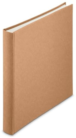 Hama Fotoalbum Wrinkled (Jumbo Album zum Selbstgestalten, Photo Album zum Einkleben, 80 weiße Seiten, Fotobuch 30x30 cm, Washable Kraft Paper, Bambuspapier, ideal als Scrap Book) braun