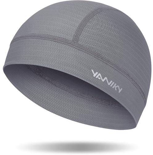 YANIKY Dünne Mütze Herren, Fahrradmütze Atmungsaktive Laufmütze, Mütze Damen Sommer, Weich Bequem Sportmütze Skull Cap Fahrrad Mütze Ideal für Alle Jahreszeiten (Grau)