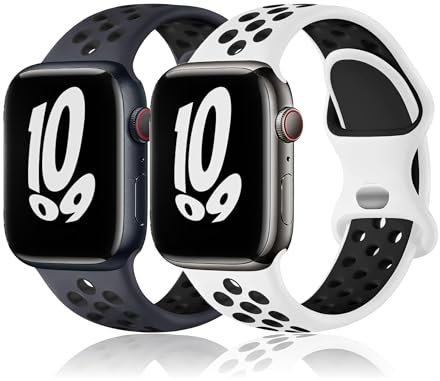 Sports Straps for Apple Watch Strap 40mm 41mm 45mm 44mm 42mm 46mm 38mm 49mm iWatch Straps,Nike Silicone Band for Apple Watch Series 9 Strap 10 8 7 6 5 4 3 SE Ultra 2 Replacement Armband Women/Men/Kids