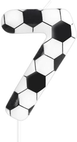 Soccer Birthday Candles 7th Soccer Themed Birthday Party Decorations, Football Birthday Cake Candles for Boys Girls Kids Sport-Theme Party Supplies