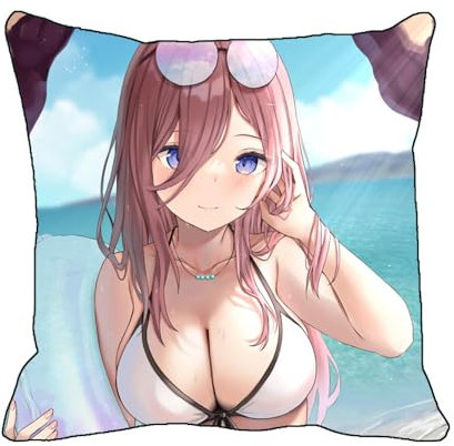 Anime Kissenbezüge The Quintessential Quintuplets Nakano Miku Anime quadratischer Kissenbezug Dakimakura 2WT Kissenbezug