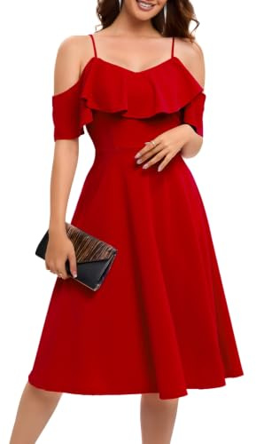 Bbonlinedress - Vestido de Noche de cóctel Chic para Bautizo, Ceremonias de Fiesta de Boda Mediados de Largo con Tirantes