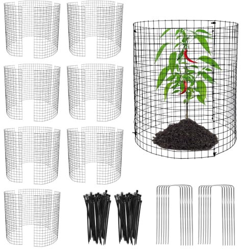 24 PCS Round Plant Protector from Animals, 8 Pack 12'' x 12'' Metal Plant Cages，24Pcs Metal Mesh to Keep Animals Out, Garden Protection Bunny Barricades, Wire Plant Protectors for Rabbits Chicken Duck