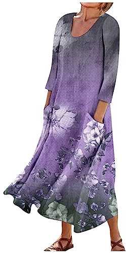 Kleid Damen Party Kleid Italienische Mode Damen Tank-Sonnenkleid Cocktailkleid Partykleid Damenkleider Sommerkleid Damen Leicht Glitzer Kleid Abendkleid Damen Elegant(2-Dark Purple,4XL)