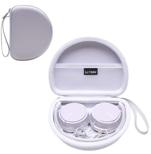 LTGEM Hard Travel Carrying Case Compatible with Sony MDR-ZX110 / MDRZX110AP / MDRZX110NC / MDR-ZX310AP ZX Series Wired On-Ear Headphones, Case Only, White