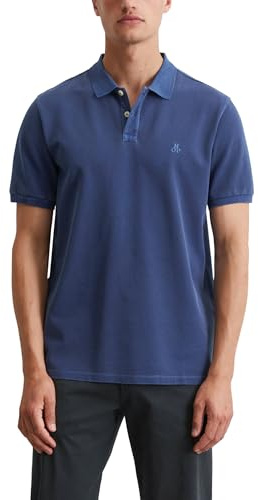 Marc O'Polo Herren Kurzarm-Poloshirt aus Bio-Baumwolle klassisch, Blau (Iris Ink), L