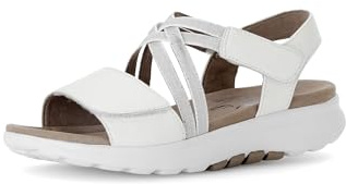 Gabor Damen Sandaletten, Frauen Sandalen,Sommersandalen,bequem,Sommerschuhe,Freizeitschuhe,offene Schuhe,Weiss (Micro),41 EU / 7.5 UK