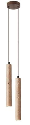 Modern Pendelleuchte Pendelleuchte, moderne Deckenleuchte mit zylindrischem Lampenschirm aus beigem Stein, verstellbare hängende Deckenleuchte for Schlafzimmer, Esszimmer, Wohnzimmer, Flur, Nachttisch