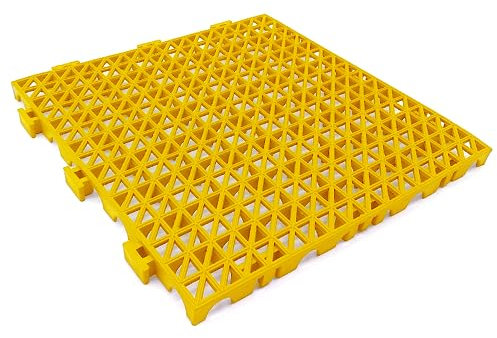 Pack 12 Losetas Reforzadas PVC (1,3m² Aprox) Amarillo, Soporta el Paso de vehículos y maquinaria. Suelos de garajes, almacenes, Naves.