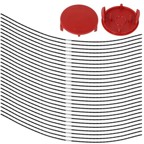 30 pezzi F016800431 - Filo di ricambio per decespugliatore Bosch AFS 23-37, filo di nylon, 37 cm x 3,5 mm, per decespugliatore Bosch con 2 pezzi di copertura per bobine (rosso)