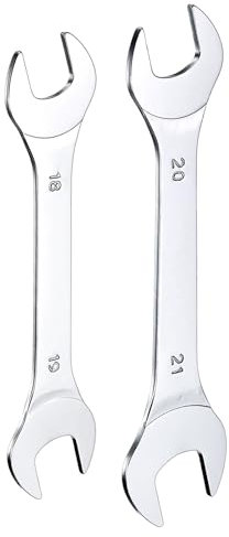 QUARKZMAN 2 Stück Doppel Maulschlüssel Set 18×19/20×21mm Metrisch Schraubenschlüssel Gabelschlüssel Superdünner Kleiner Flachkopf-Schlüssel Spiegelglanz Offener Ringschlüssel für Reparatur