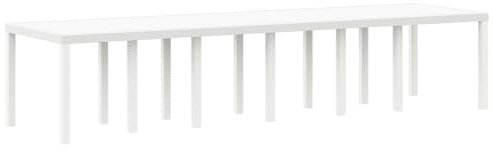 vidaXL Gartentisch in Weiß, ausziehbar, 350 x 100 cm, UV-beständig, für bis zu 8 Personen. Ideal für draußen. Einfach zu montieren und modernes Design für Terrasse, rechteckig. Poly-Rattan Möbelset.