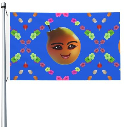 90 x 152 cm große Smiley-Flaggen mit Birnen-Druck, farbecht, für Innen- und Außenbereich, mit Metallösen, für Zuhause, Urlaubsdekoration