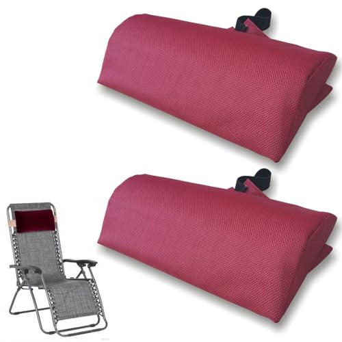 2 Nackenkissen Für Gartenstühle, Nackenkissen Für Relaxsessel Kopfkissen 37x17cm Liegen Auflagen Kissen, Nacken Kissen Für Liegestuhl Stuhlauflage, Liegestuhl Kopfkissen Verstellbarem Gummiband