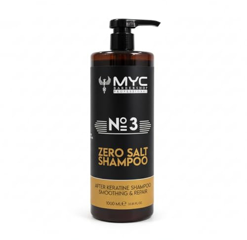 MYC Barbershop Professional No.3 Zero Salt Shampoo 1000 ml – Salzfreies Shampoo nach Keratinbehandlung – Reparierend, Glättend & Feuchtigkeitsspendend – Profi Haarpflege