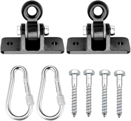 Swing Ceiling Hangers - 2-Piece Heavy-Duty Hooks, Hammock Installation with Weight Capacity, Mounting Hardware with Secure Hold, Playground Accessories Backyard Porch, Hanging Hooks for Campground