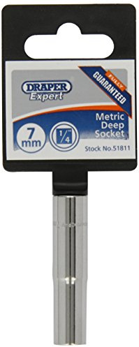 Draper Expert 51811 7 mm 1/4-Inch Square Drive Hi-Torq 6-Point Deep Socket