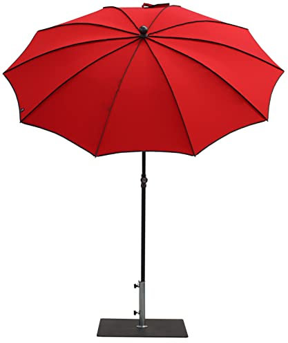 Maffei Art 42B Border, Parasol Rond diamètre cm 200, Tissu dralon, Made in Italy. EXCLUSIVITE Couleur Rouge