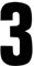 Self Adhesive Wheelie Bin Numbers 17cm - 3 - Black