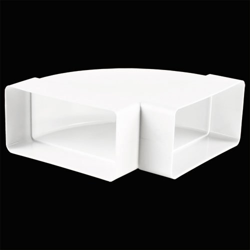 Krümmer/Bogen PVC für Lüftungskanal 110x55mm, 90° horizontal / (5251)