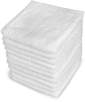 Pacific Linens Soft washcloths for face Hand Fingertip Towels 12 Pack 100% Cotton White 12x12 inch for Kids wash Cloths for Body and face 12 Pack Sets