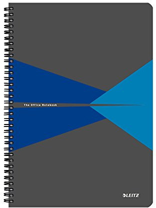 Leitz 46470035 Office Collegeblock A4 kariert, spiralgebunden mit Karton Einband Blau