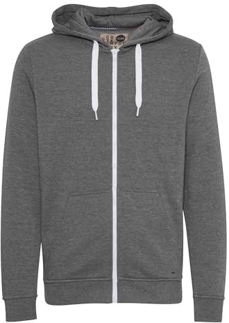 !Solid SDOlli Zip-Hood Herren Sweatjacke Kapuzenjacke Hoodie mit Kapuze Kordelzug Reißverschluss Kängurutasche Regular fit, Größe:3XL, Farbe:Grey Melange (8236)