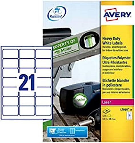 Avery Strapazierfähige Etiketten für Laserdrucker