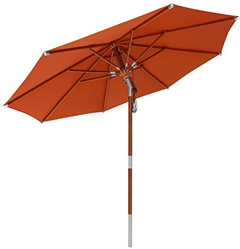 anndora® Sonnenschirm Knicker ø 3 m rund mit Dreh-Kipp-Mechanismus Terracotta