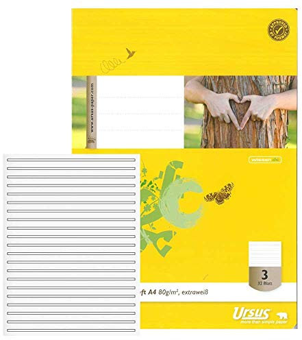 Ursus Basic 040432003 Chlorfrei - Hefte 20 Blatt Heft A4 32 Blatt Lin3