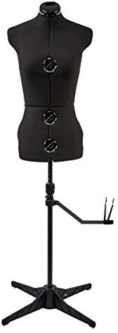 Verstellbare Schneiderpuppe Schwarz 8-Teilige | Klein (S) [Größe EUR 36 bis 44]