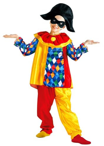 W WIDMANN MILANO Party Fashion - Kinderkostüm Harlekin, Clown, Spaßvogel, Hofnarr, Fasching