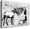 fotoleinwand24 Banksy Washing Zebra (100x70cm)