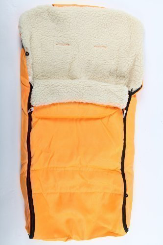 Baby-Fußsack Fußsack für Kinderwagen aus Lammfell gelb