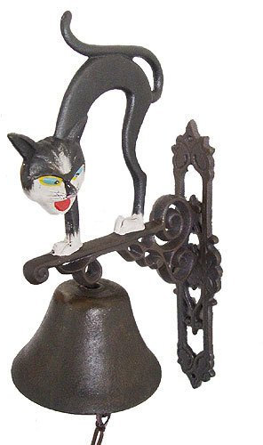 zeitzone Türglocke Katze Nostalgisch Glocke Gusseisen 46cm