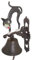 zeitzone Türglocke Katze Nostalgisch Glocke Gusseisen 46cm
