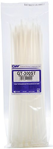 GW Kabelbinder-Technik, Kabelbinder 300 x 4,8 mm, natur, 100 Stück, GT-300ST