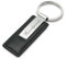 polar-effekt Perris Rectangular Schlüsselanhänger aus Kunststleder und Metall in schwarz/glänzend Silber, in rechteckiger Form Personalisiert mit Gravur - Mitbringsel inkl. Geschenketui