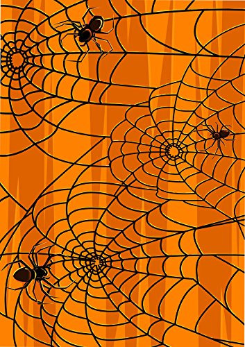 1 x A4 bedruckte Halloween-Spinnennetz-Tapete, Dekoration, Zuckerguss, essbare Kuchendekoration, dekoriertes Blatt – perfekt für große Kuchen, um eine Halloween-Szene zu schaffen.