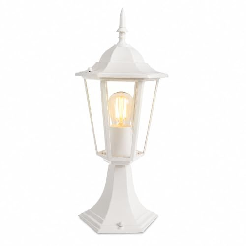 Außenleuchte Stehleuchte Gartenleuchte IP44 Weiß Aluminium matt H 40,3 cm