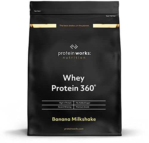 Protein Works - Whey Protein 360 | Premium Whey Shake | Whey Protein Powder Blend | No Added Sugar Protein Shake | 80 Servings | Banana Milkshake | 2.4kg