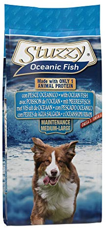 Stuzzy, Cibo Secco per Cani Adulti al Gusto Pesce Oceanico, Croccantini - Linea Oceanic Fish Formato Sacco da 12 Kg