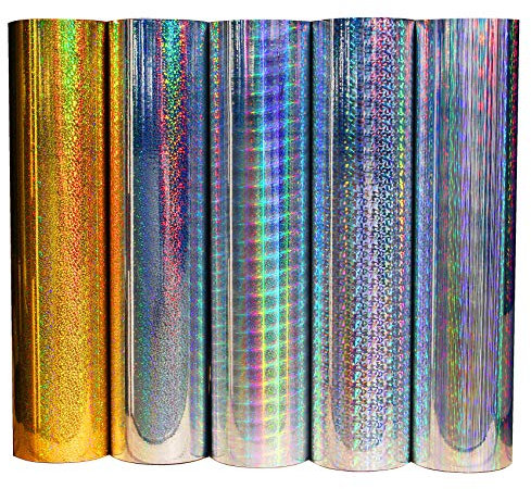 (10,94€/m²) Bastelfolie Selbstklebend Künstlerfolie Aufkleber Plotterfolie Hologramm Oilslick Glitzer Folie Aufkleber Plottfolie (Flakes Silber, 30,5cm Breite)