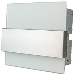 Moderne Delux Unterputz Kleinverteiler 8 12 und 24 Module Sicherungskasten Verteilerkasten für Wand Einbau 1-reihig und 2-reihig IP4x (8 Module weiss Glas)
