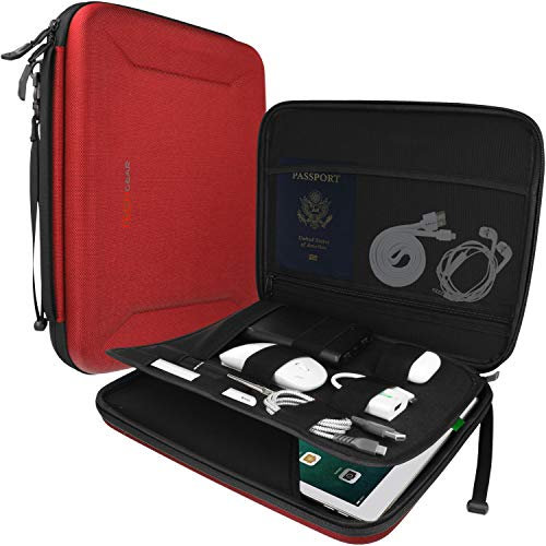 TECHGEAR Portfolio Tablet Sleeve Organiser, Zipper Hard Shell Protective Carry Cover Bag Holder Case Fits iPad Pro 13, Air 13, Pro 12.9, Surface Pro 9/8/7/6/5/Pro X, Samsung Tab S7+/S8+/S9 Ultra/FE