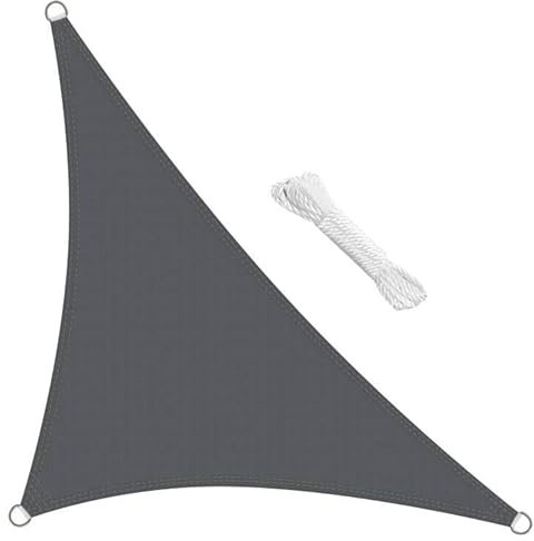 swift Sonnensegel Dreieck Rechtwinklig 3x3x4.25 Meter UV Schutz HDPE Wetterbeständig Atmungsaktiv Dreieckig Rechtwinklig 3x3x4.25m Sonnenschutz Balkon Garten und Terrasse, Anthrazit