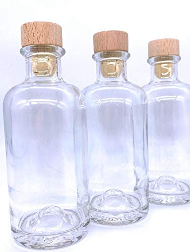 Albert´s Premium Selection Apothekerflasche 200 ml incl. Korken zum selbst Abfüllen Likörflasche Schnapsflasche (12)